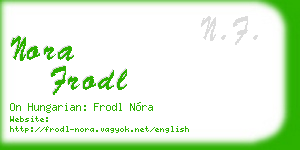 nora frodl business card